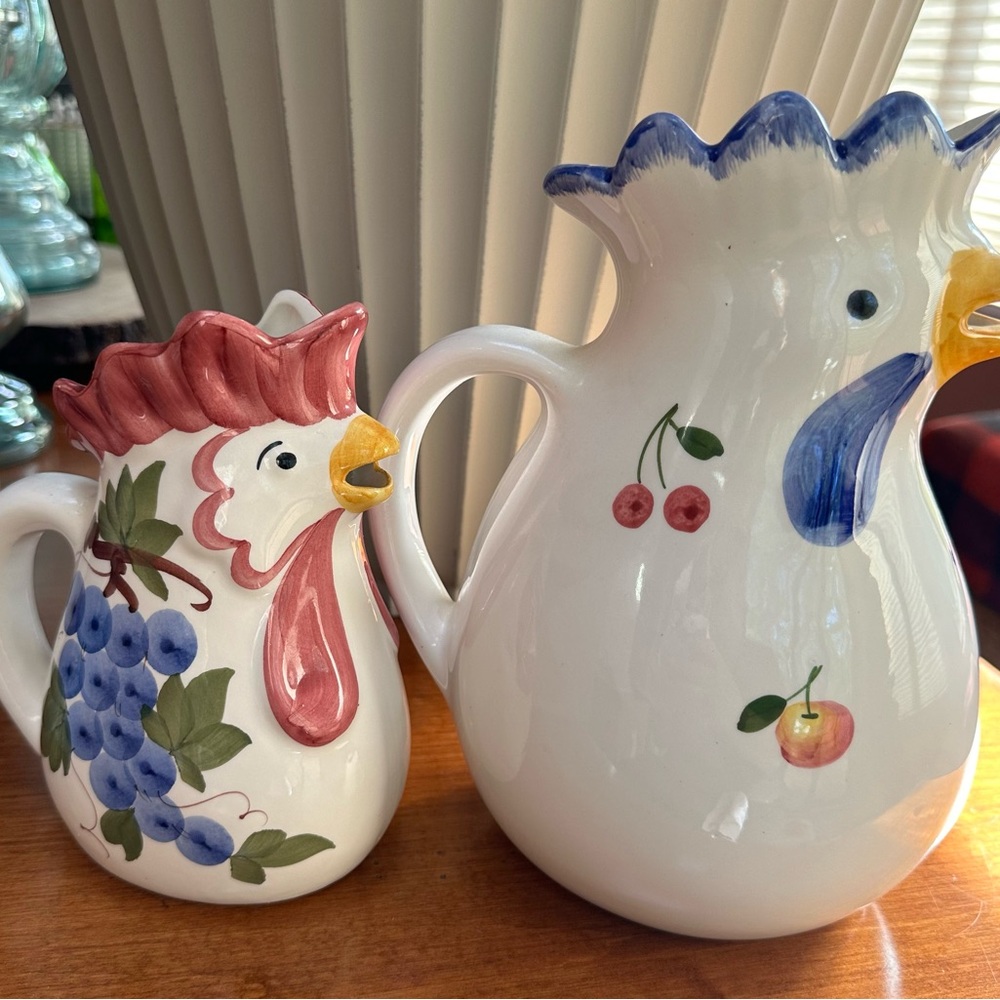 Charming Rooster Ceramic Pitcher Set